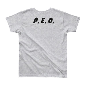 P. E. O. (8-12) Youth Short Sleeve T-Shirt(B)